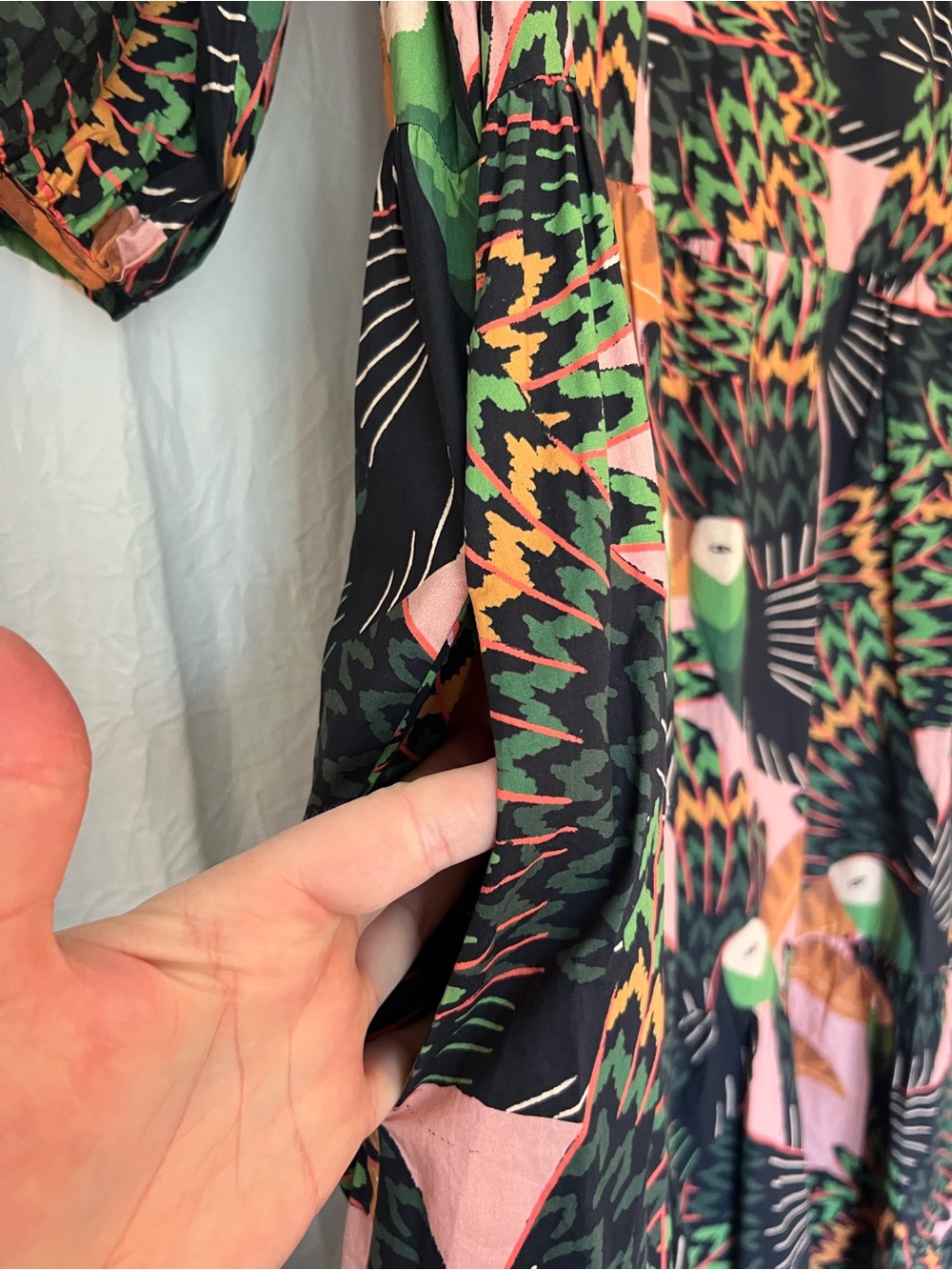 FARM Rio Pink TUCANI midi dress with puff sleeves - Picture 6 of 8